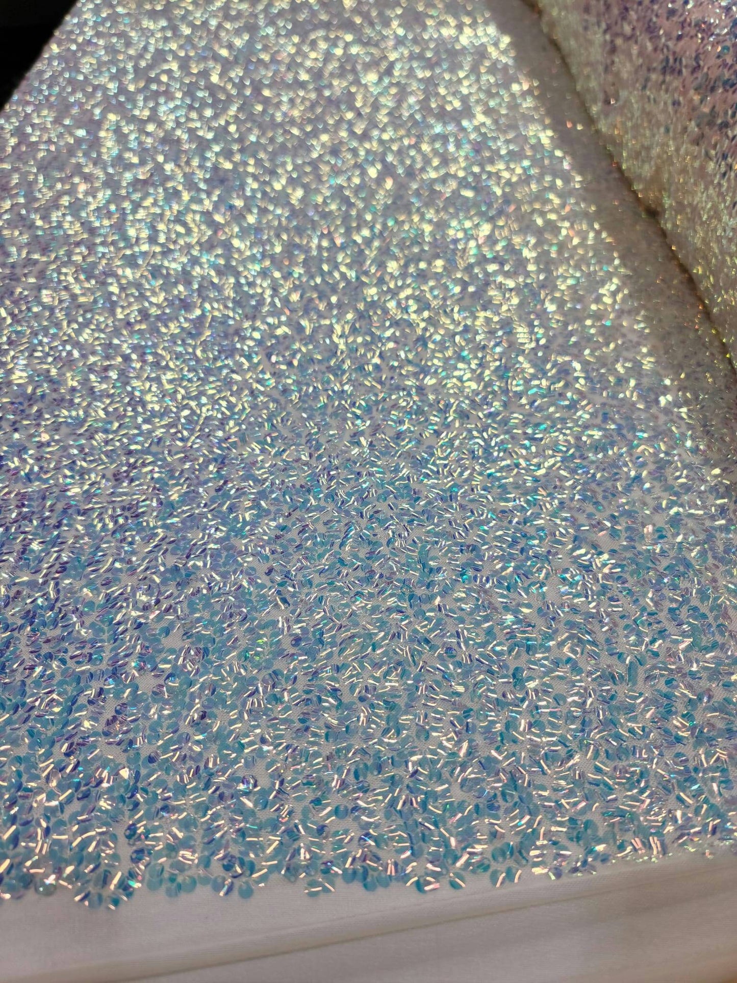Light Yellow Sequin Iridescent On Four Way Stretch Mesh Prom Fabric Sold By The Yard Gown Prom Bridal Evening Dress Telas Para Costura