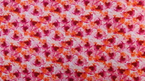 100% Rayon with Orange / Fuchsia Floral Print Fabric sold by the yard soft rayon organic fabric kids dress draping decoration