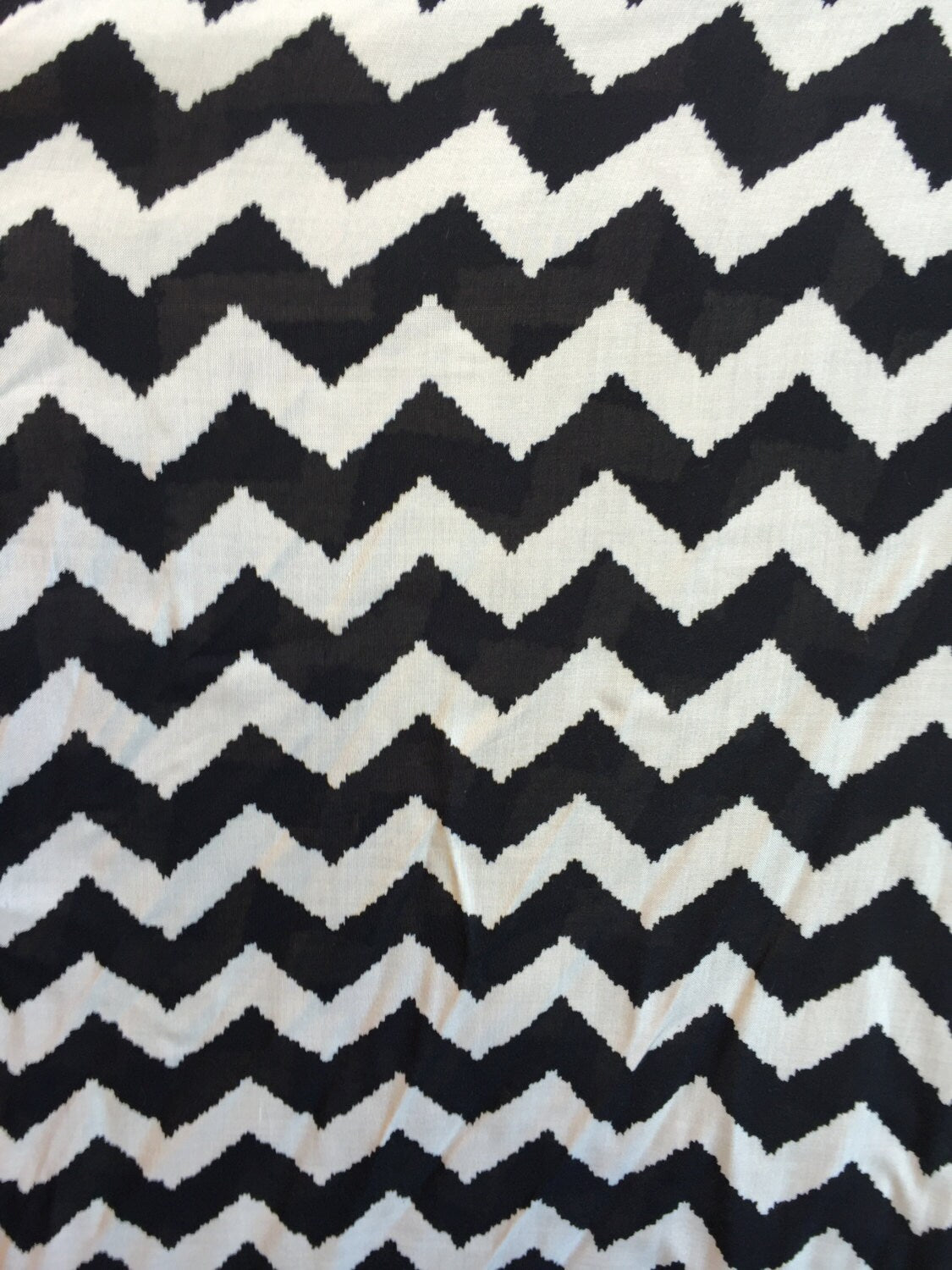 100% Rayon Chally Chevron off White and Black Fabric by the Yard 58 Inches Wide Sold by the Yard