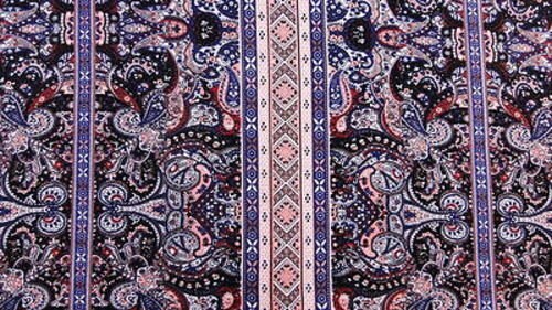 100% Rayon. Textured Eurasian inspired print. Paisleys with hues of browns and fuchsia. 58-60 inches wide soft organic fabric kids dress