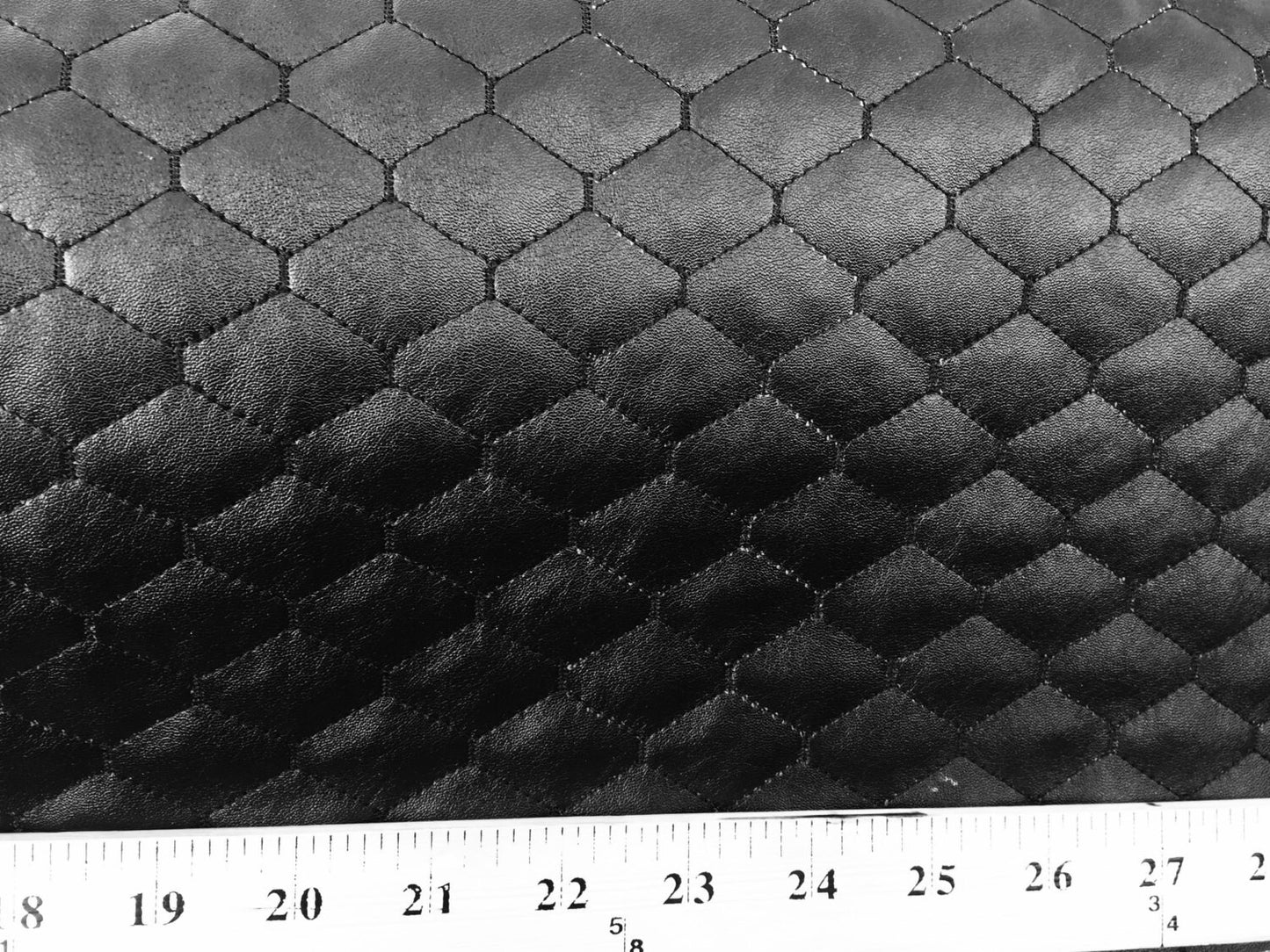 58 Inches W. Mercedes Benz Black Vinyl Fabric. Cotton Backing. Fabric by the Yard