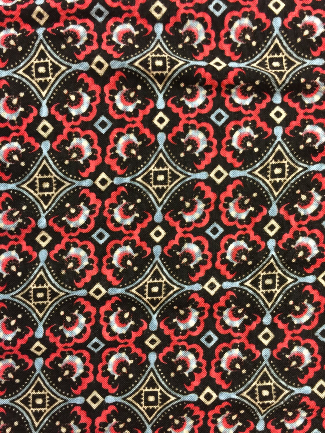 Rayon Challis Asian Inspired Print Fabric by the Yard 58 Inches Wide red black geometric soft flowy organic kids dress draping clothing