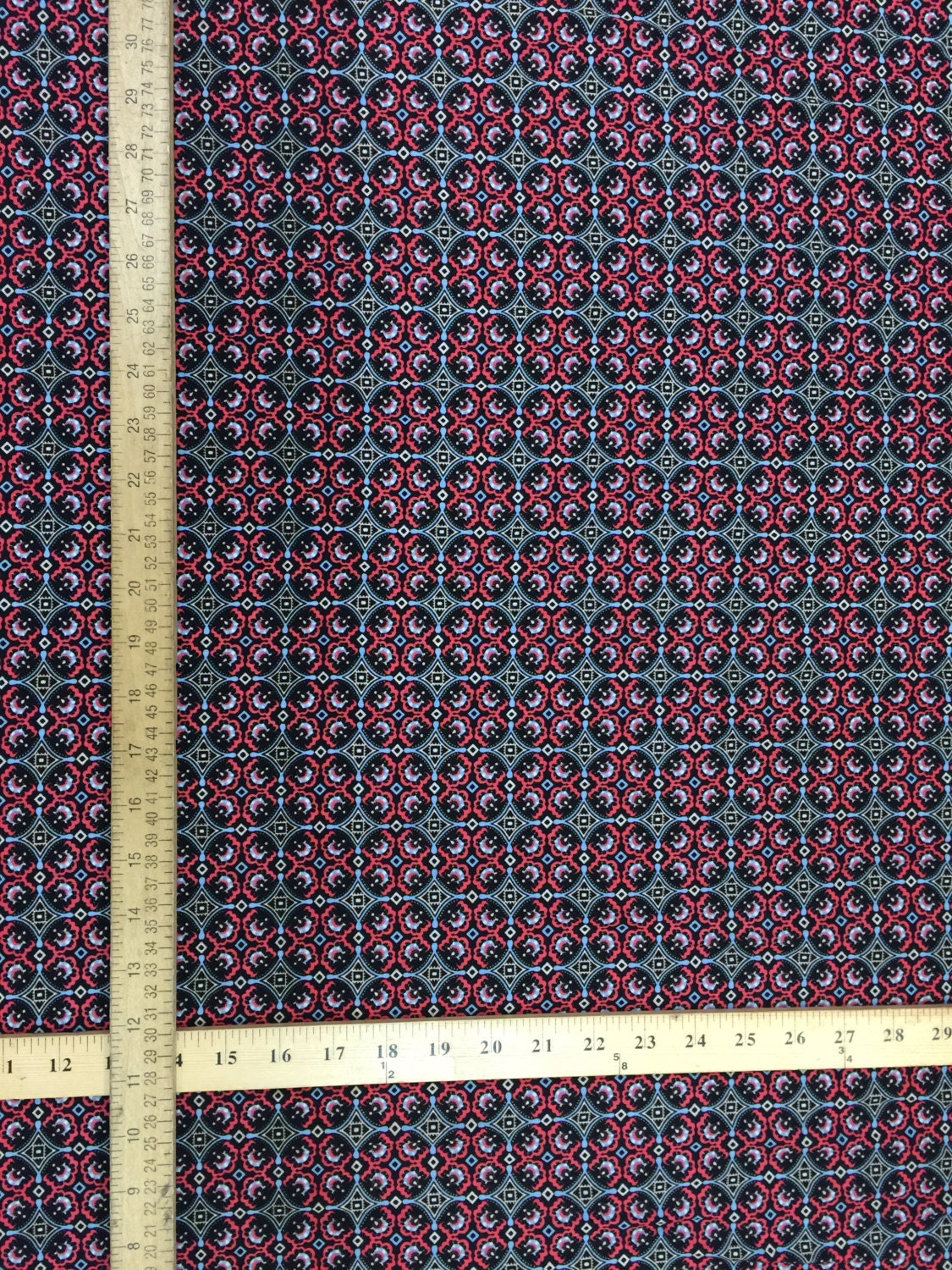 Rayon Challis Asian Inspired Print Fabric by the Yard 58 Inches Wide red black geometric soft flowy organic kids dress draping clothing