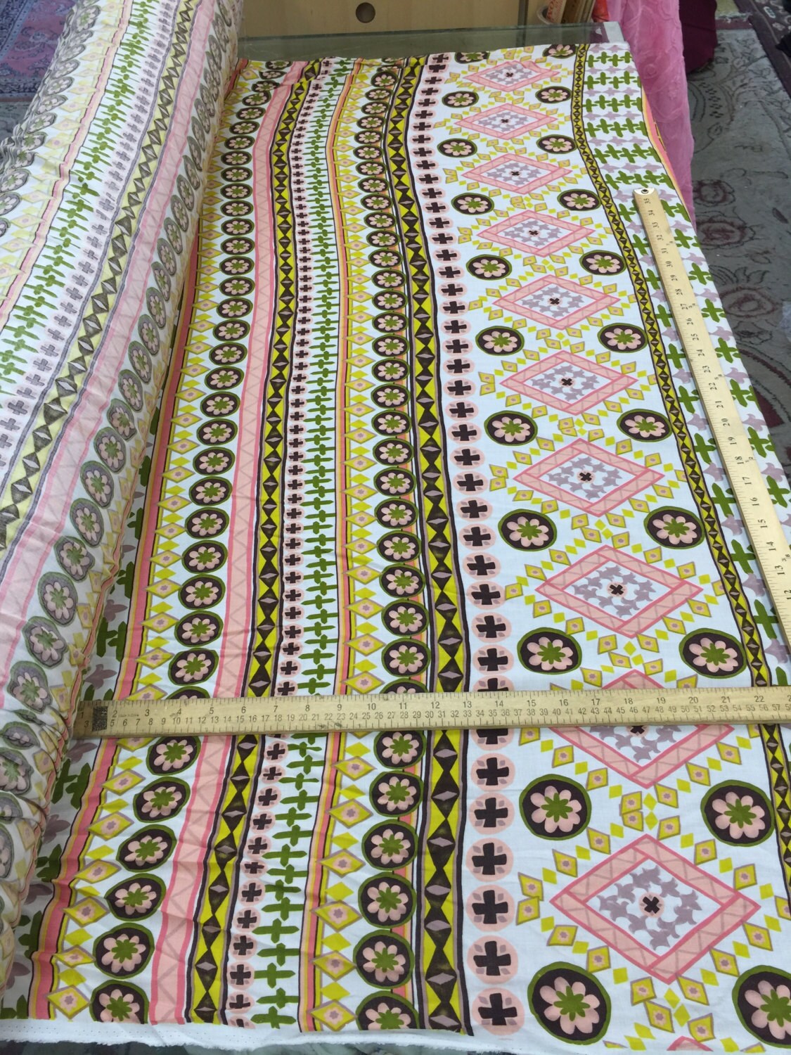 Rayon challis pastel geometric print 58 wide fabric for wedding decorations, tablecloths, curtain, panels special events, crafts kids flowy