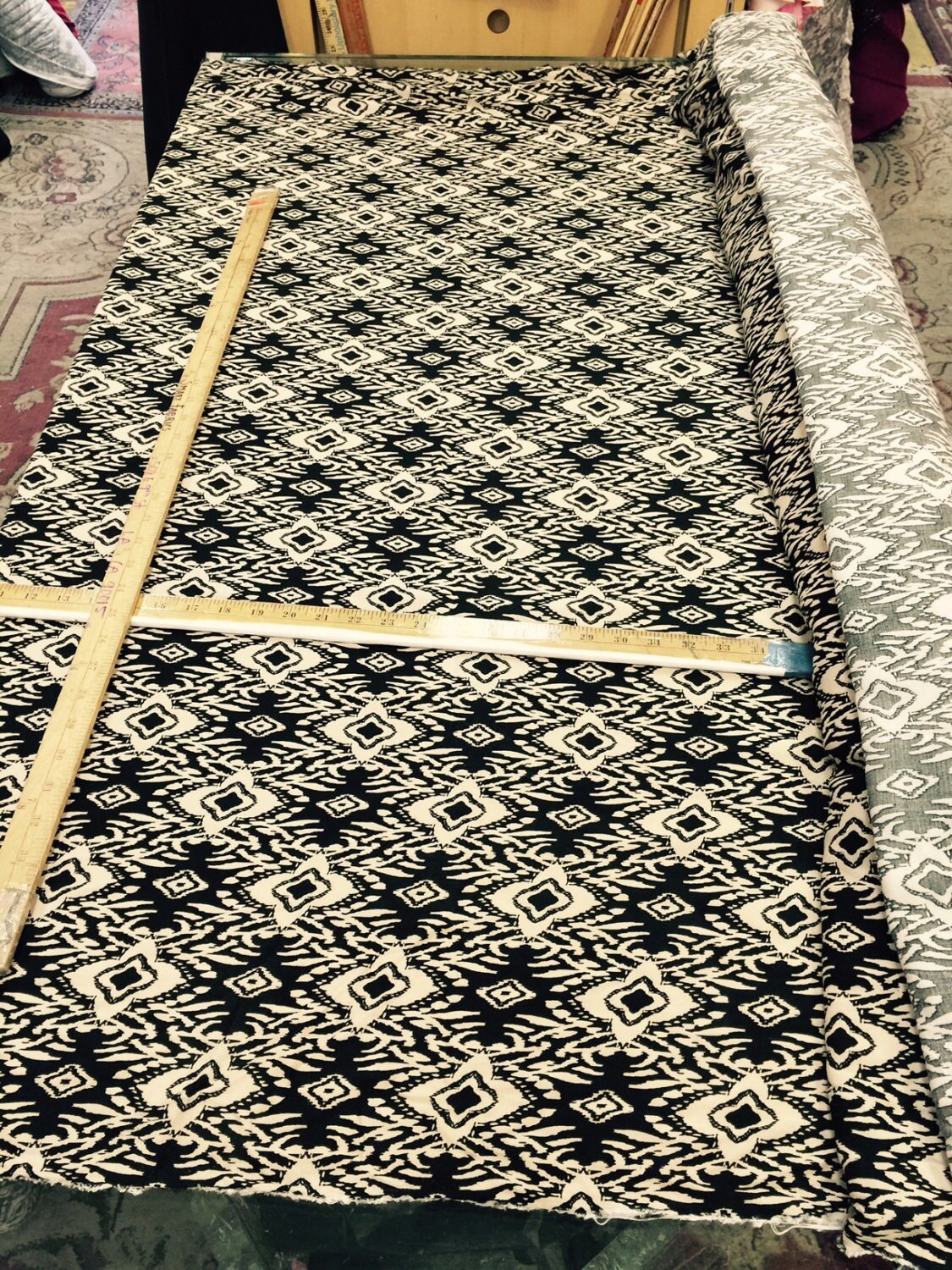 100% rayon challis beige n black geometrical pattern Fabric by the yard soft organic kids dress draping clothing decoration flowy