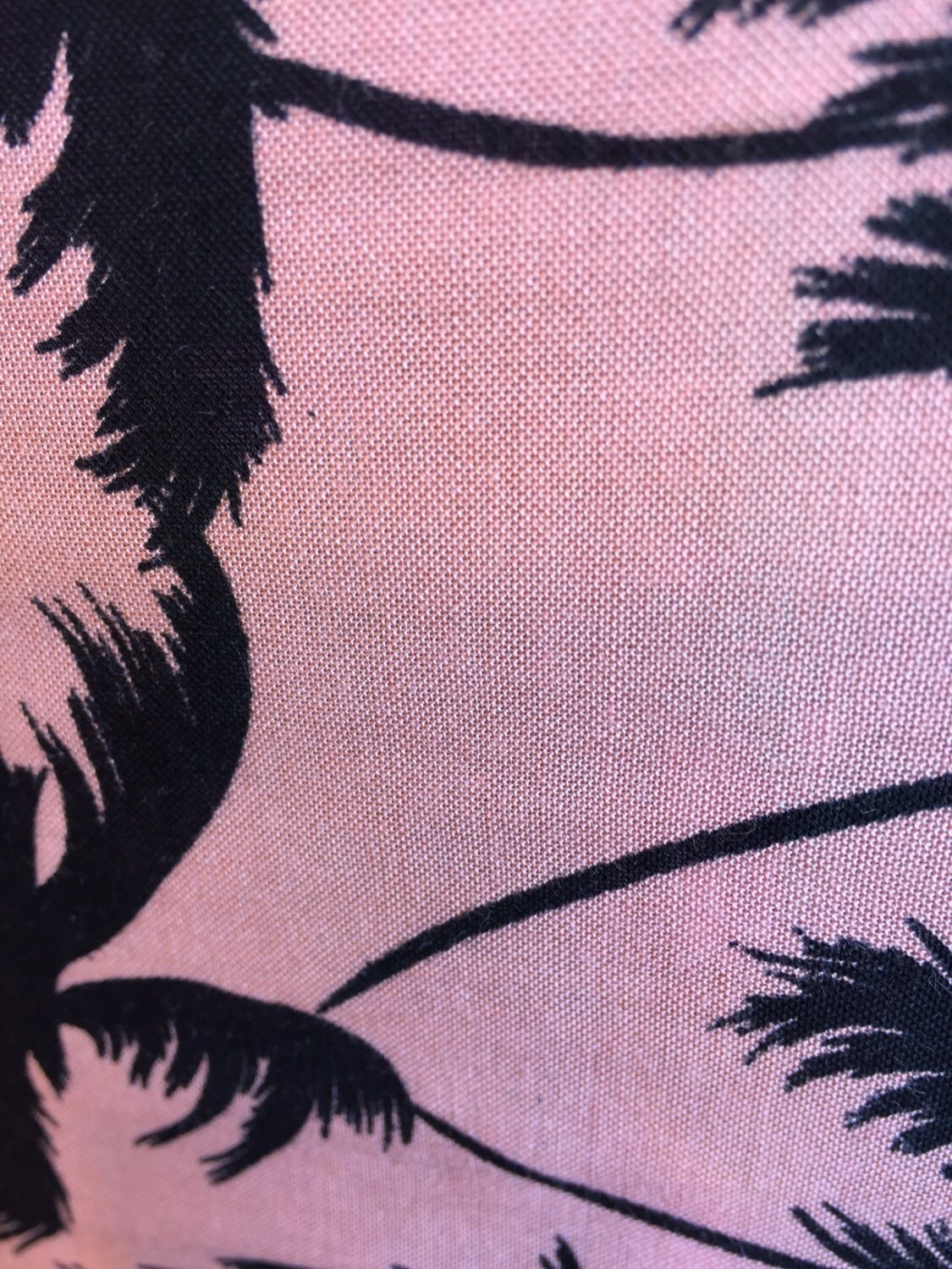 100% rayon challis Palm trees on Tuscan pink background soft tropical flowy fabric sold by the yard dress
