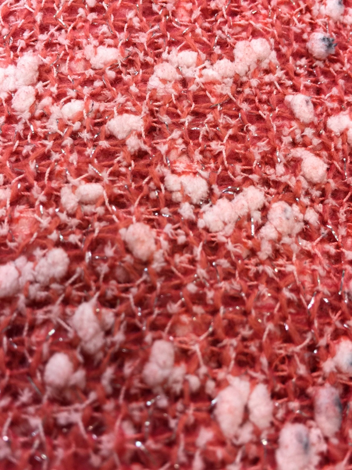 Embroidery lace crocheted Popcorn inspired Coral 50 inches w crocheted fabric sold by the yard soft