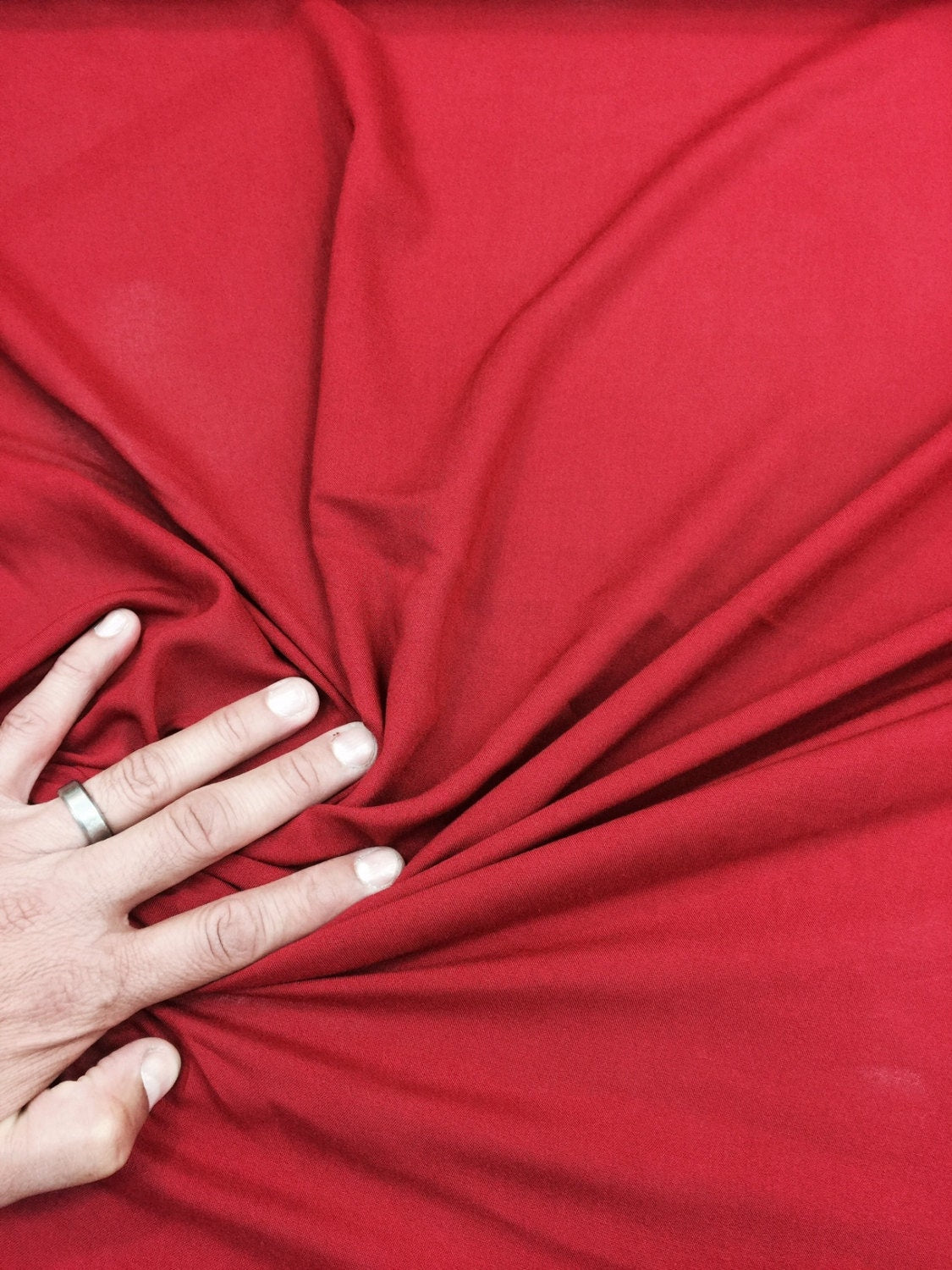 Rayon challis red Vampire's kiss red 60"w soft flowy organic fabric kids dress draping clothing decoration fabric sold by the yard