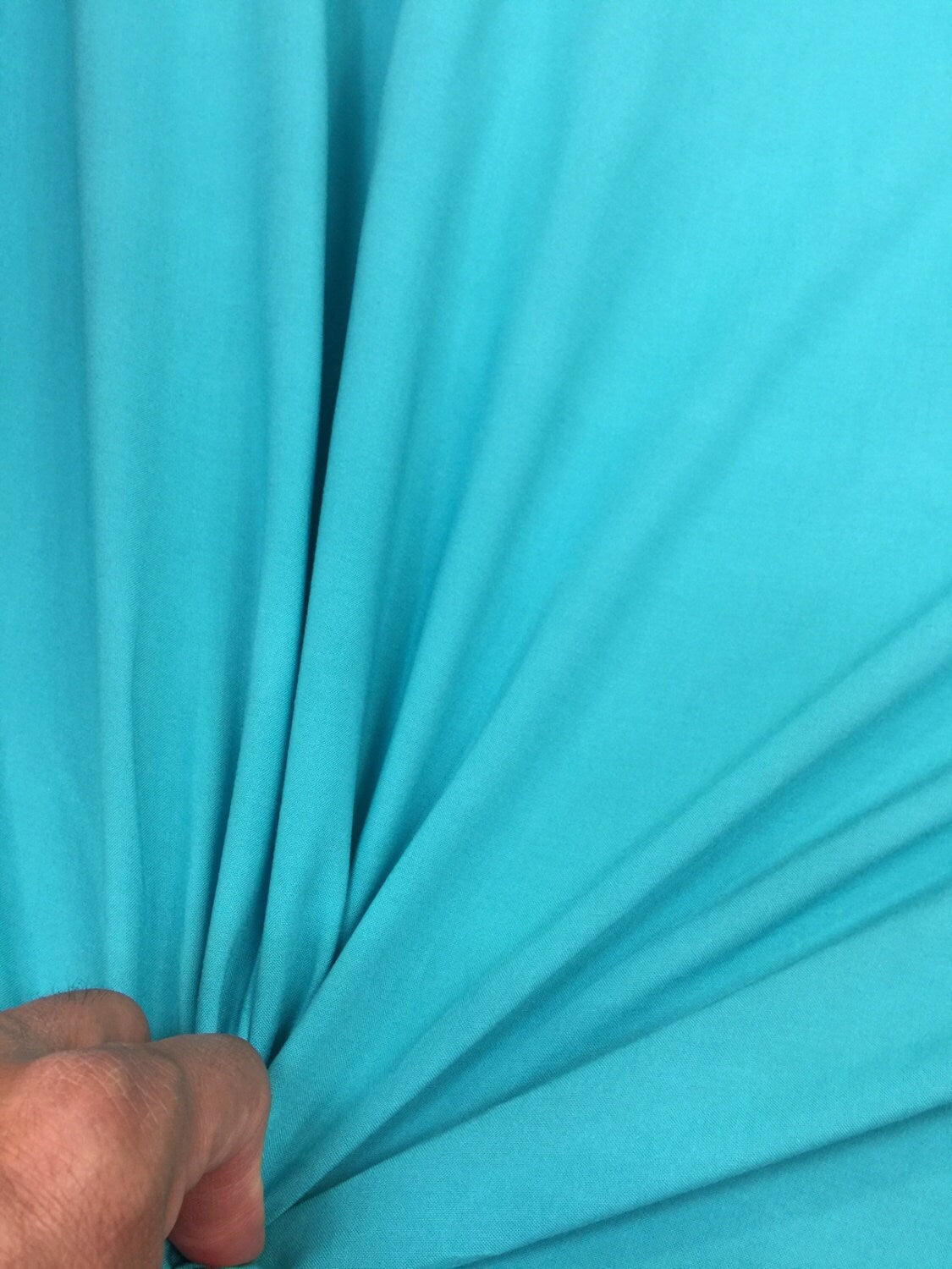 100% Rayon Challis Caribbean Turquoise Fabric Sold by the Yard Clothing Dress Decoration Organic
