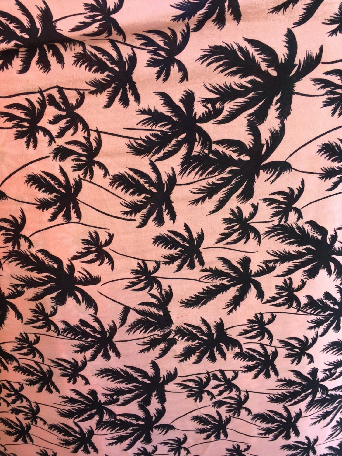 100% rayon challis Palm trees on Tuscan pink background soft tropical flowy fabric sold by the yard dress