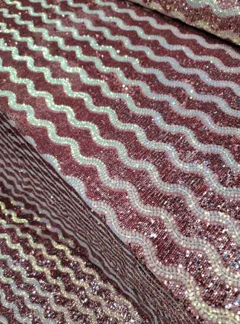 Dusty Rose Sequin Iridescent On Stretch Dusty Rose Velvet Fabric By The Yard Clothing Backdrop Decoration White Sequin