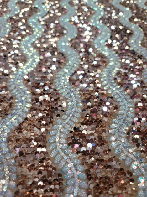 Champagne Gold Sequin Embroidery White Iridescent Sequin On Stretch Velvet Fabric By The Yard Clothing Backdrop Party Decoration