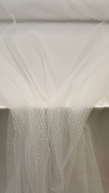 French Off White Stretch Tulle Fabric Soft Elastic Tulle Lining