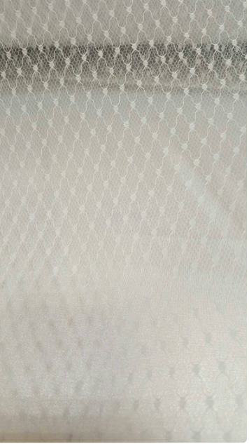 White Tulle Polka Dots Soft Fabric 1 Way Stretch Fabric Sold By The Yard Gown Quinceañera Bridal Gorgeous Decoration Wedding