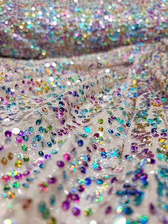 Elegant Blush Sequin Fabric: Sparkle & Shine