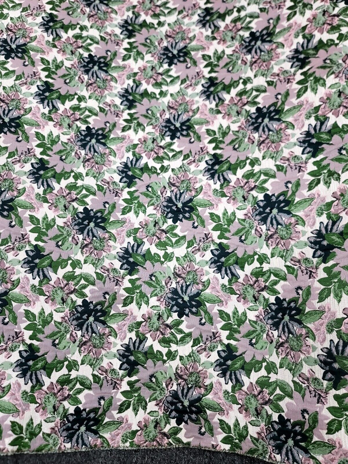 Mauve Green Floral Bridge Chenille Brocade Fabric - 60" Width - Sold by the Yard for Upholstery