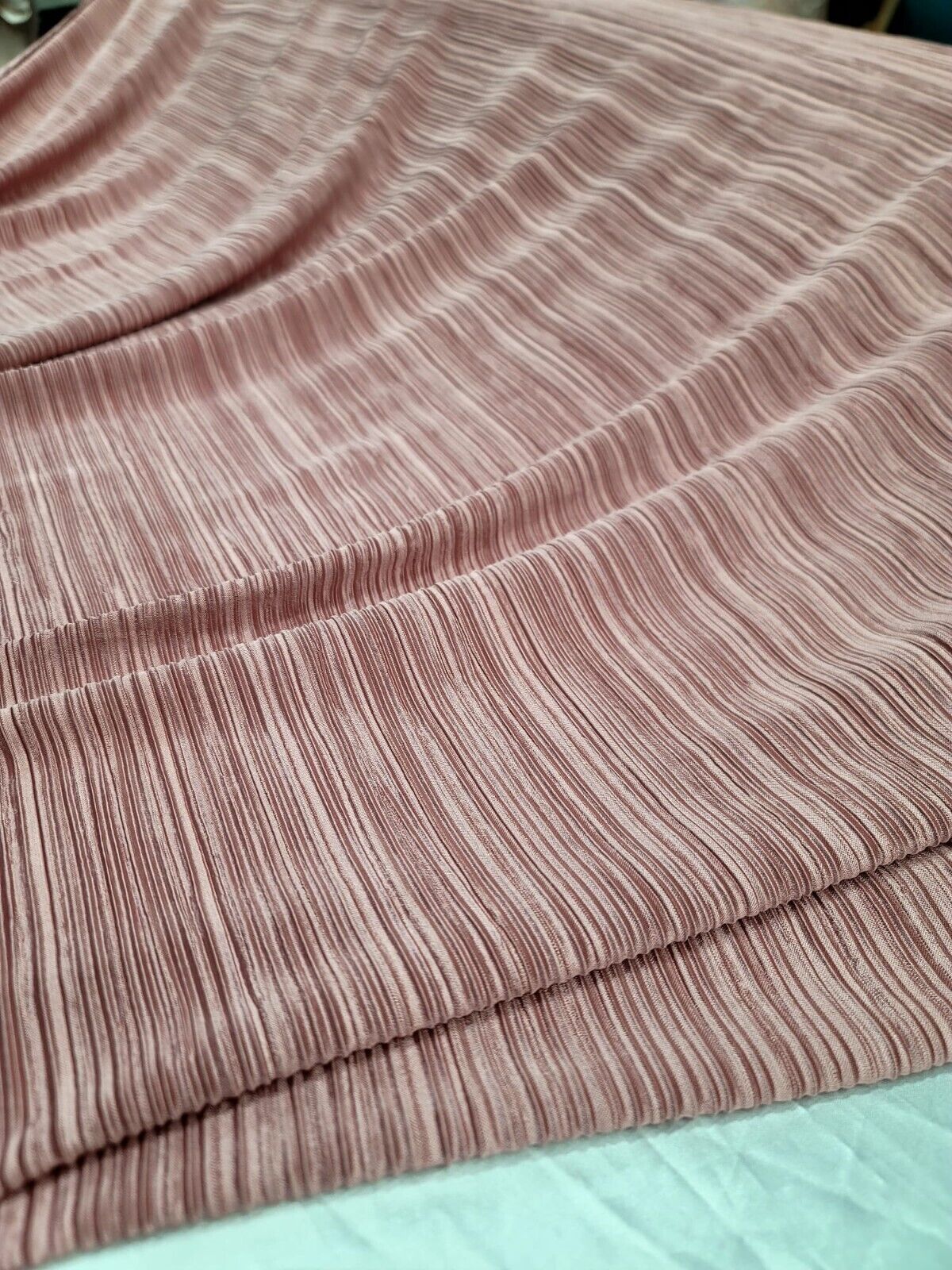 Pleated Pink Dusty Rose Fabric 55” Width Sold By The Yard For Dress Prom Brid