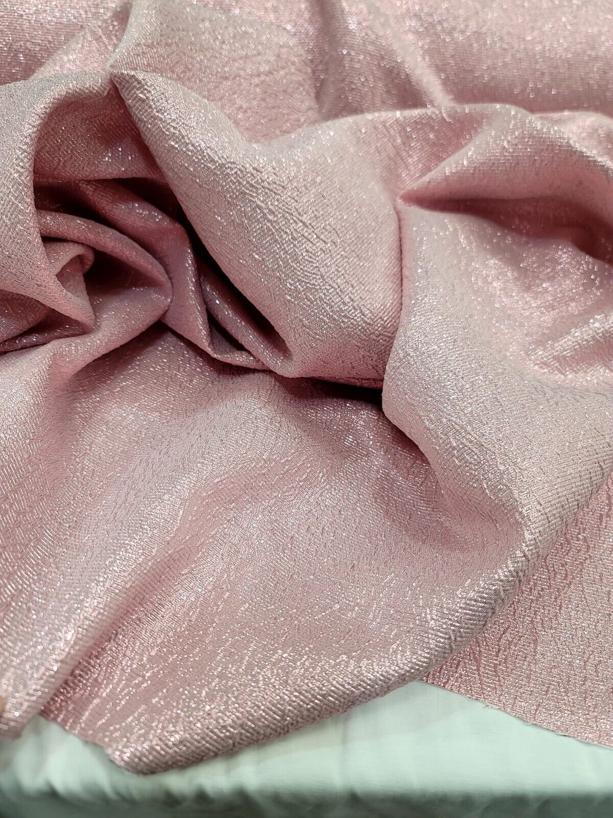 Pink Brocade Fabric Sold By The Yard Textured Iridescent Fabric For Dress