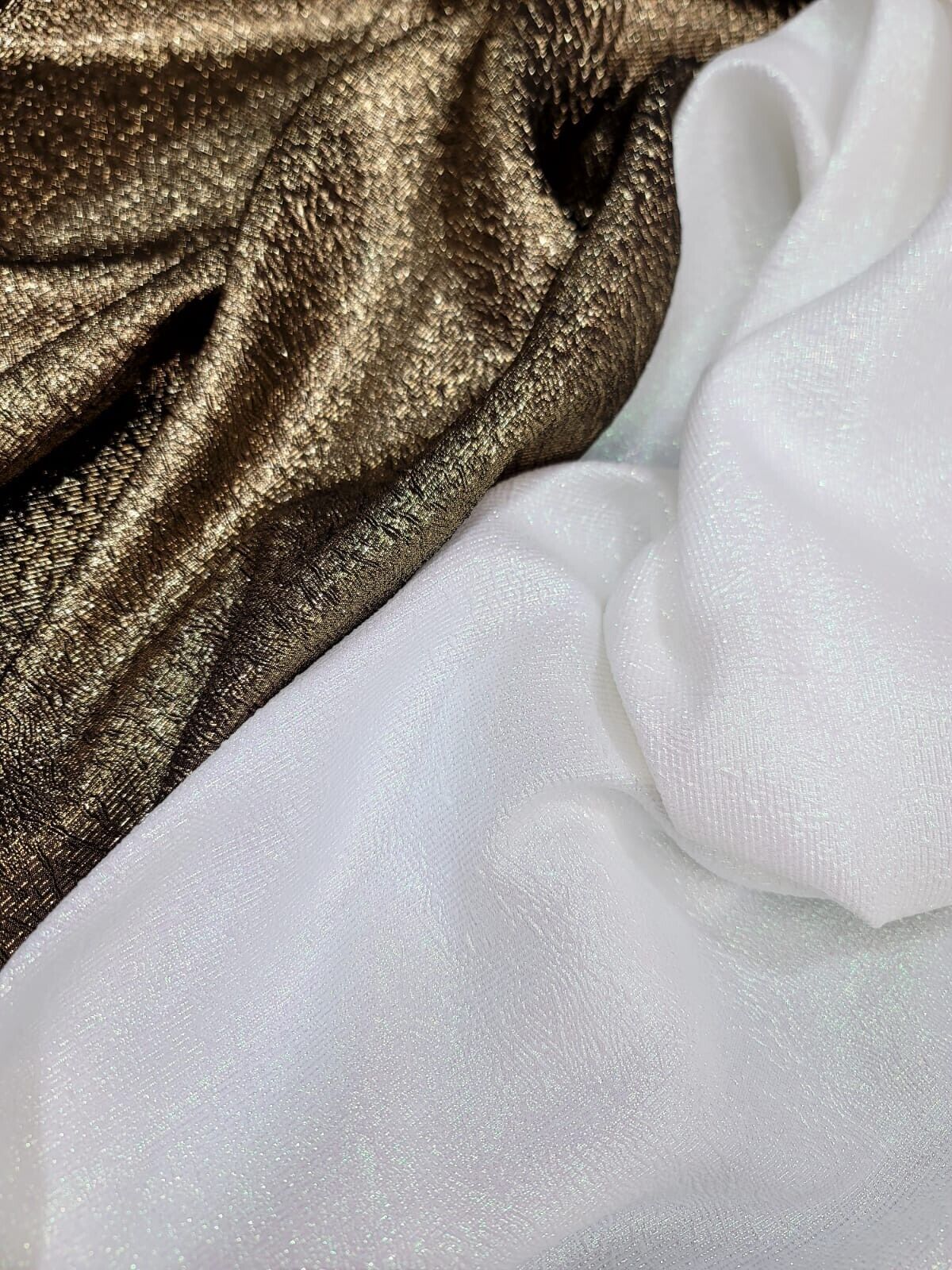 Brocade Fabric Sold By The Yard Iridescent White Textured Embossed Bridal