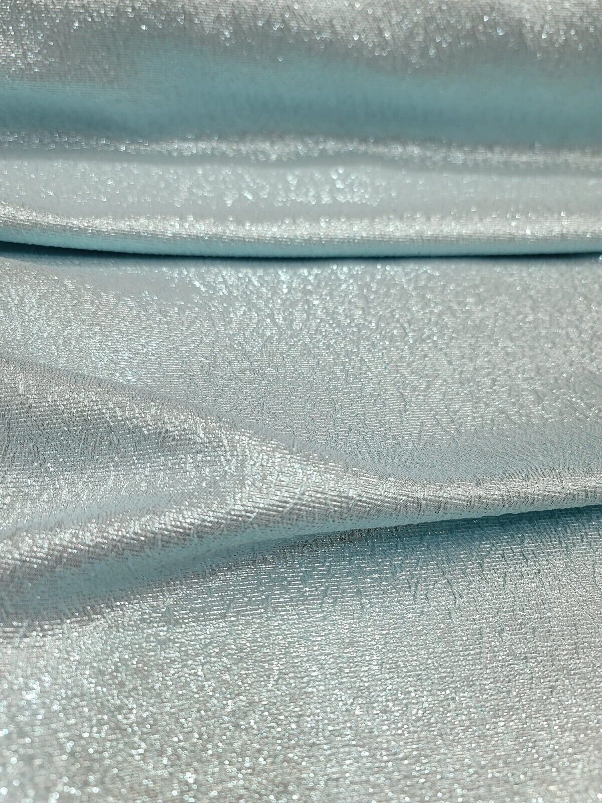 Sky Blue Brocade Fabric Sold By The Yard Textured Fabric Iridescent
