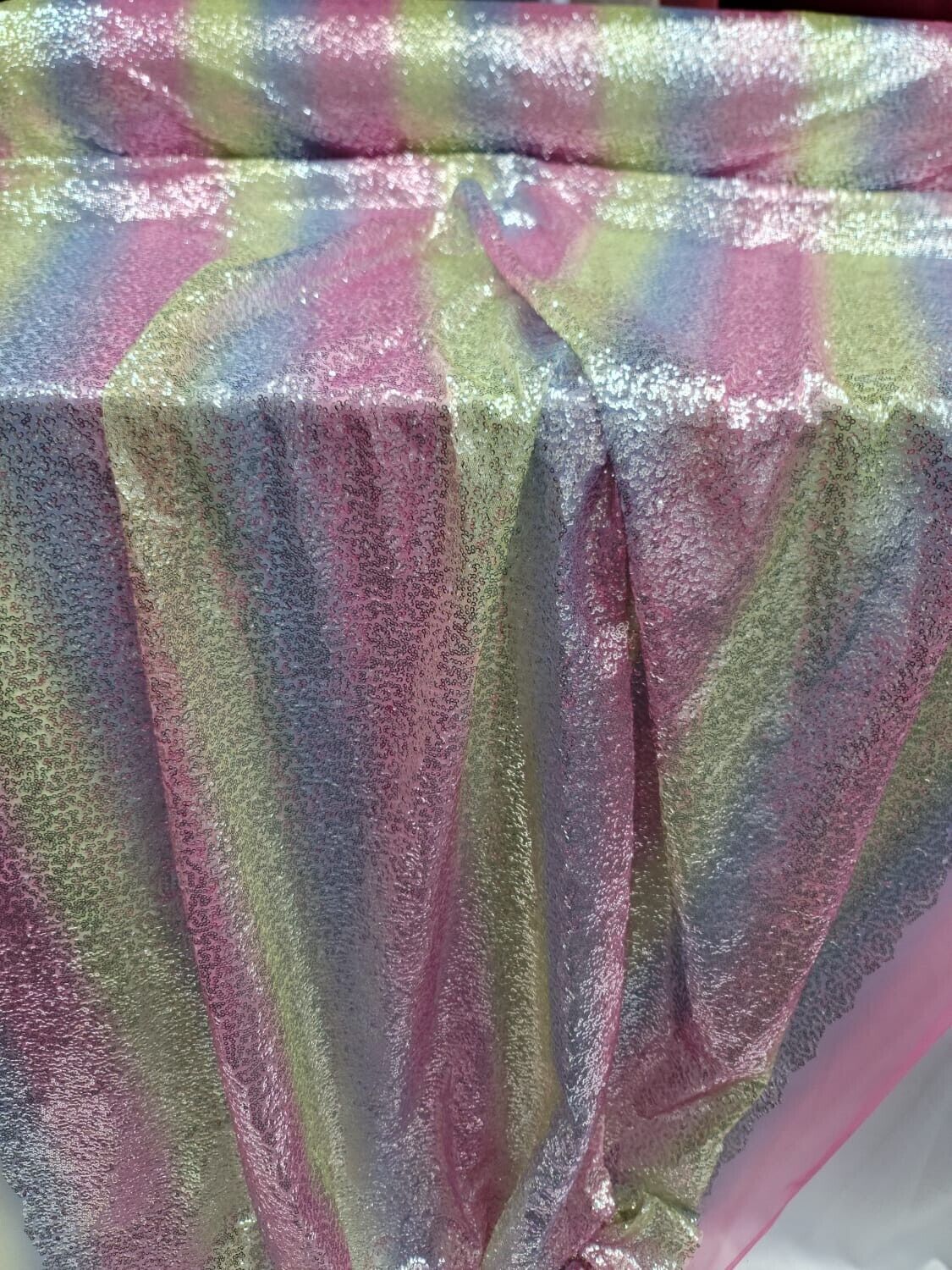 Mini Glitz Sequins Fabric by the Yard - Vibrant Rainbow - Perfect for Dresses, Decorations, and Creative Crafts