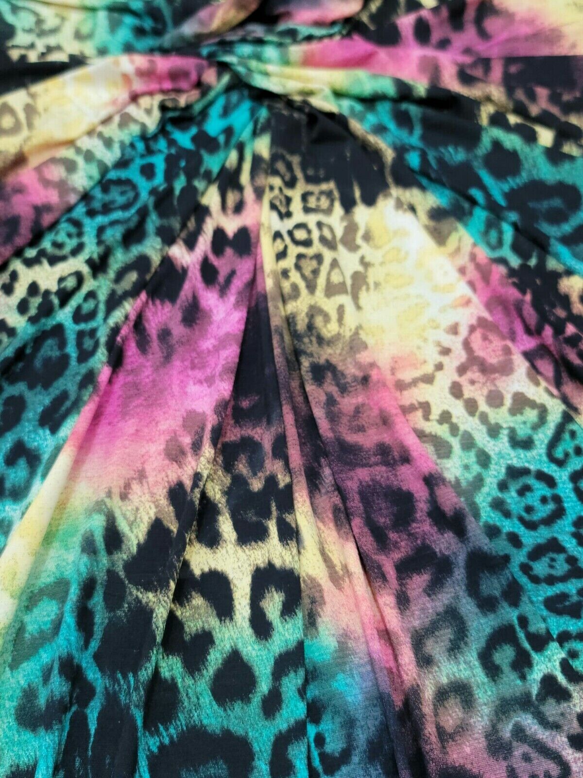 Multicolor Cheetah Stretch Fabric - Sold By the Yard - Gorgeous Spandex Material