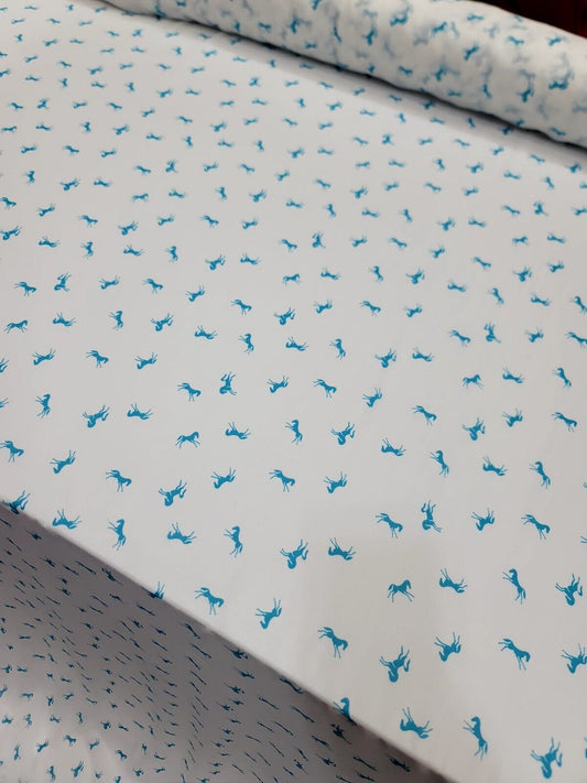 Blue Horses Premium Chiffon Fabric - 58-60" Width - Sold by the Yard