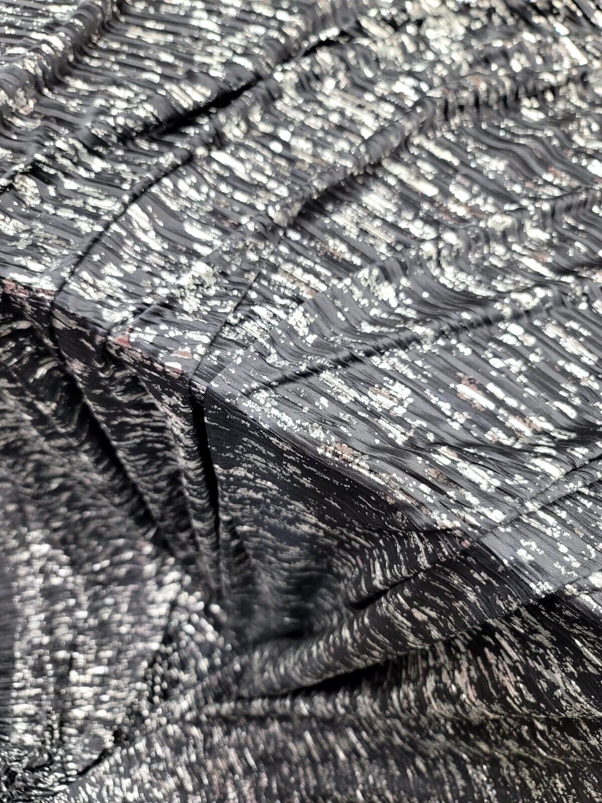 Charcoal/Silver Pleated Fabric 58" Sold By Yard For Dress Draping Backdrop