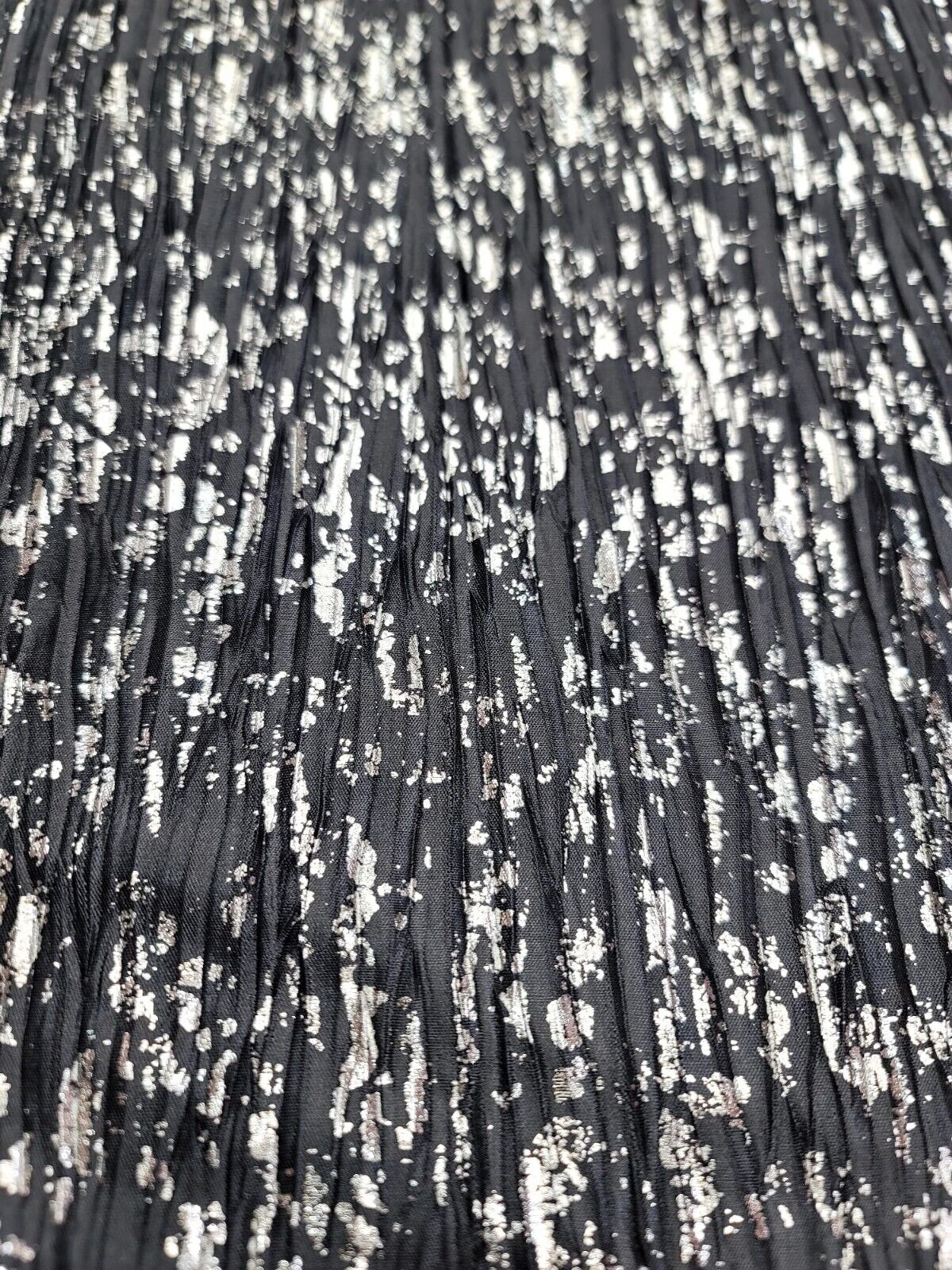 Charcoal/Silver Pleated Fabric 58" Sold By Yard For Dress Draping Backdrop