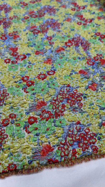 Colorful Floral Brocade Jacquard Fabric