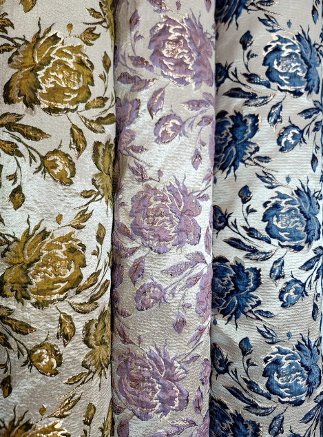 Jacquard Floral Flowers Fashion Fabric Sold By The Yard