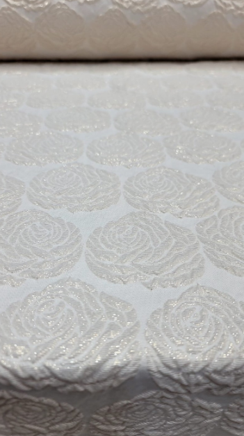 Champagne Gold Brocade Bridal Embossed Floral Evening Dress Fabric - Metallic, 54 Inches Width, Sold by the Yard