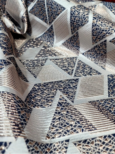Triangle Brocade Fabric by the Yard - 57" Width - Geometric Patterns - Ideal for Dresses in Various Colors