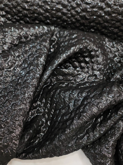 Black Brocade Textured Embossed Jacquard Fabric Sold By The Yard Gown Quinceañera Bridal