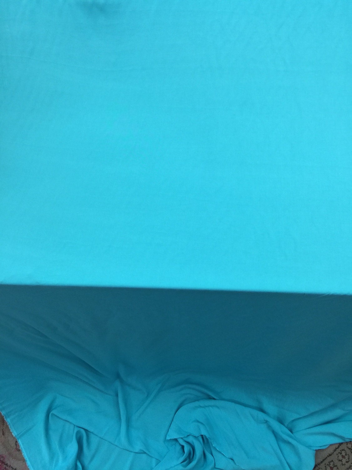 100% Rayon Challis Caribbean Turquoise Fabric Sold by the Yard Clothing Dress Decoration Organic