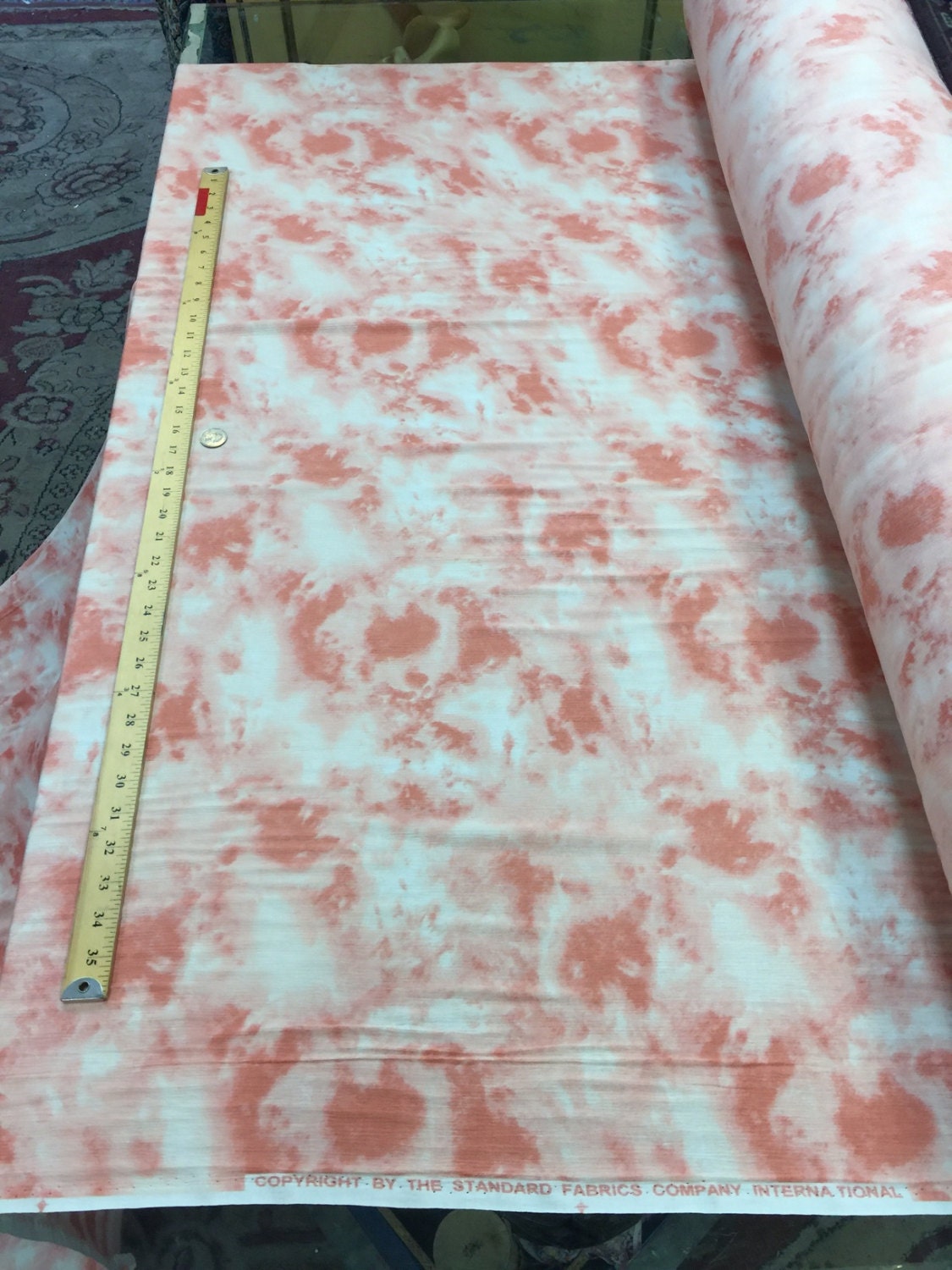 Rayon crepon Blush Peach abstract 51-52 in w Fabric by the yard soft organic kids dress draping clothing decoration flowy fabric
