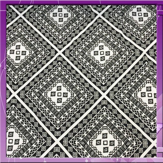 100% rayon challis black n white squares Fabric by the yard 58 inches wide fabric