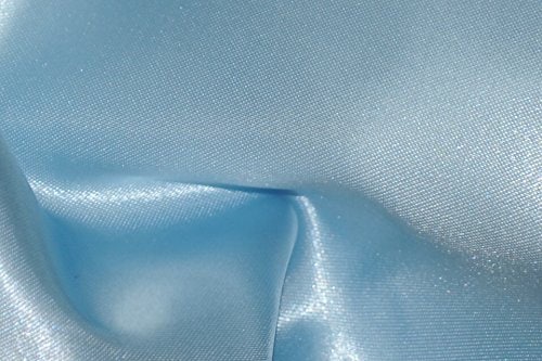 Charmeuse Bridal Satin Fabric for Wedding, Apparel, Crafts, Decor, Costumes (Light Blue, 1 Yard) Satin Silk ! way Stretch Flowy Soft