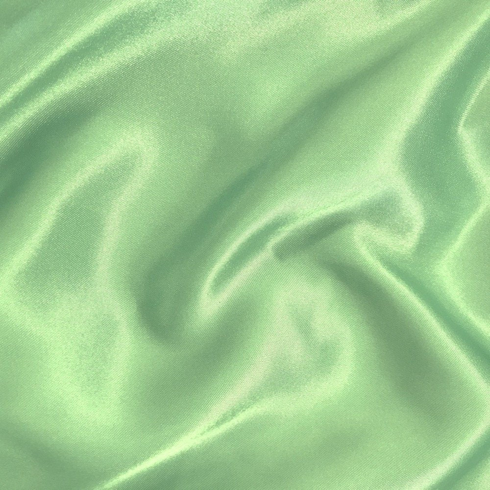 60" inches Wide - by The Yard - Charmeuse Bridal Satin Fabric for Wedding, Apparel, Crafts, Decor, Costumes (Mint, 1 Yard)