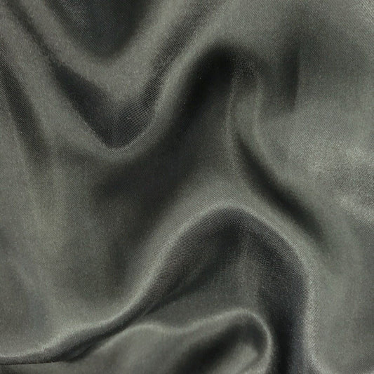 Satin Charmeuse Stretch Dark Gray Bridal Satin Fabric - 2-Way Stretch for Weddings, Apparel, Crafts, Dresses - Sold by the Yard