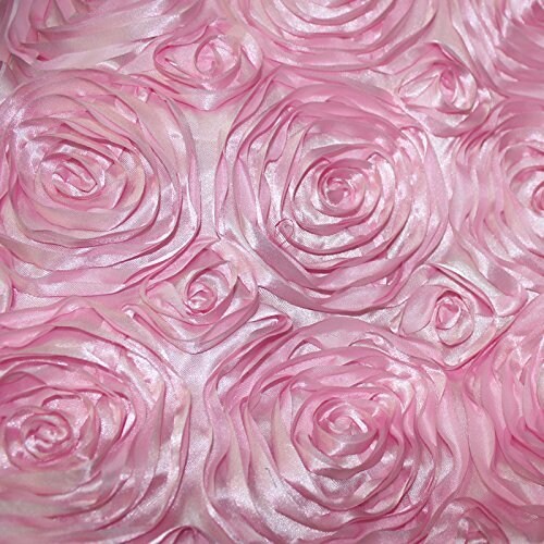 Rose Satin Fabric 3D 52 inches / 54 inches Width sold by the yard Pink floral flowers draping table cloths decoration clothing pink saten