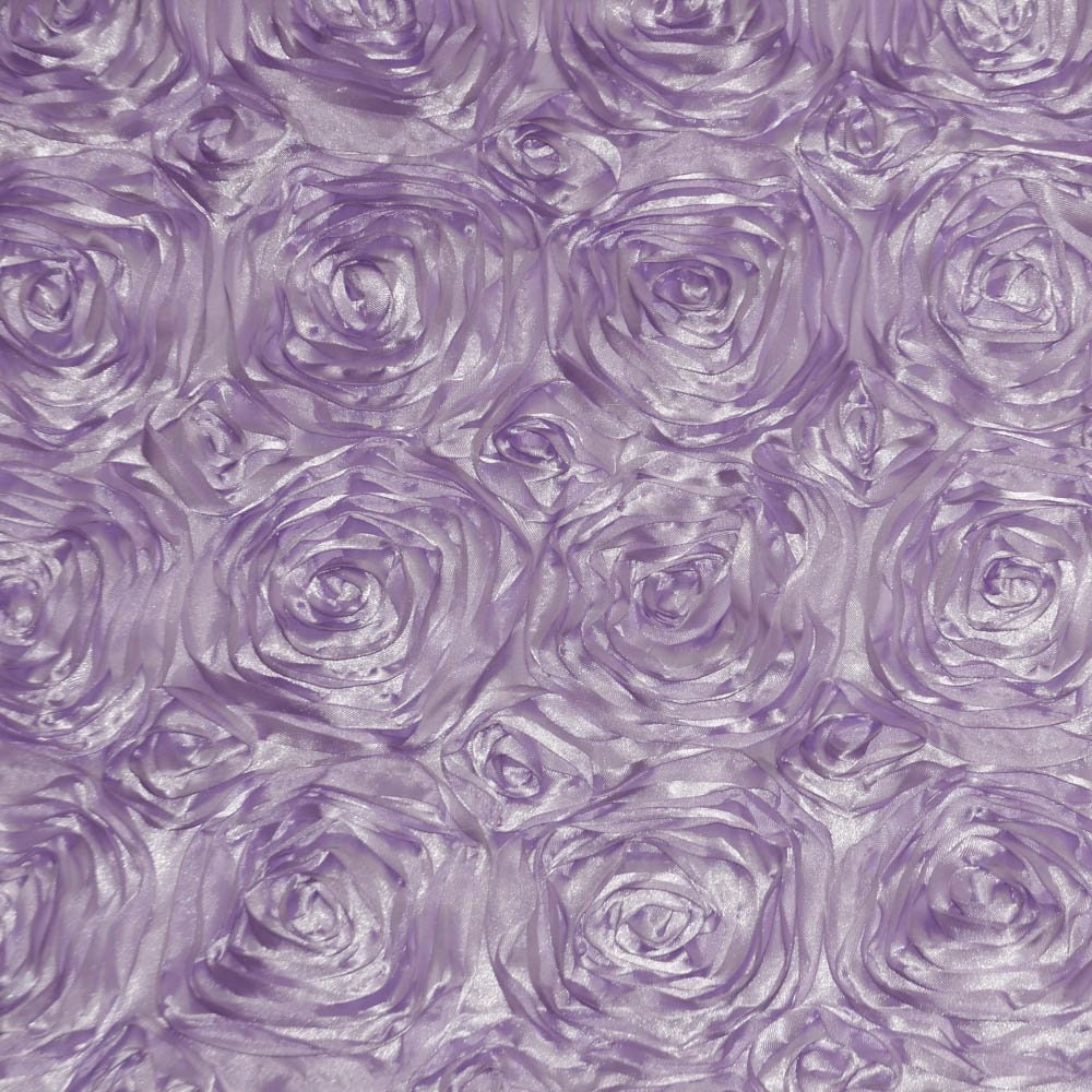 Lavender Rosette Satin Fabric – Sold By The Yard floral flowers satin decoration clothing draping dress dancer clothing Fashion