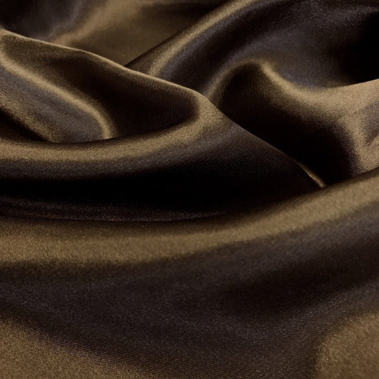 Brown Satin Stretch soft Fabric by The Yard - Charmeuse Bridal Satin Fabric for Wedding, Apparel, Crafts, Decor, Costumes 1 Way Stretch