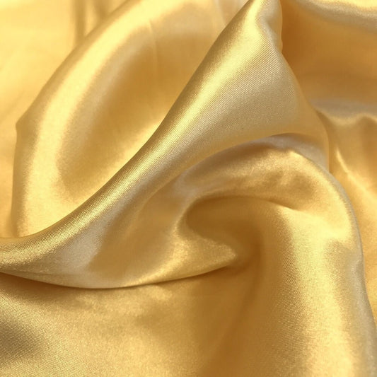 60" inches Wide - by The Yard - Charmeuse Bridal Satin Fabric for Wedding, Apparel, Crafts, Decor, Costumes (Gold, 1 Yard)