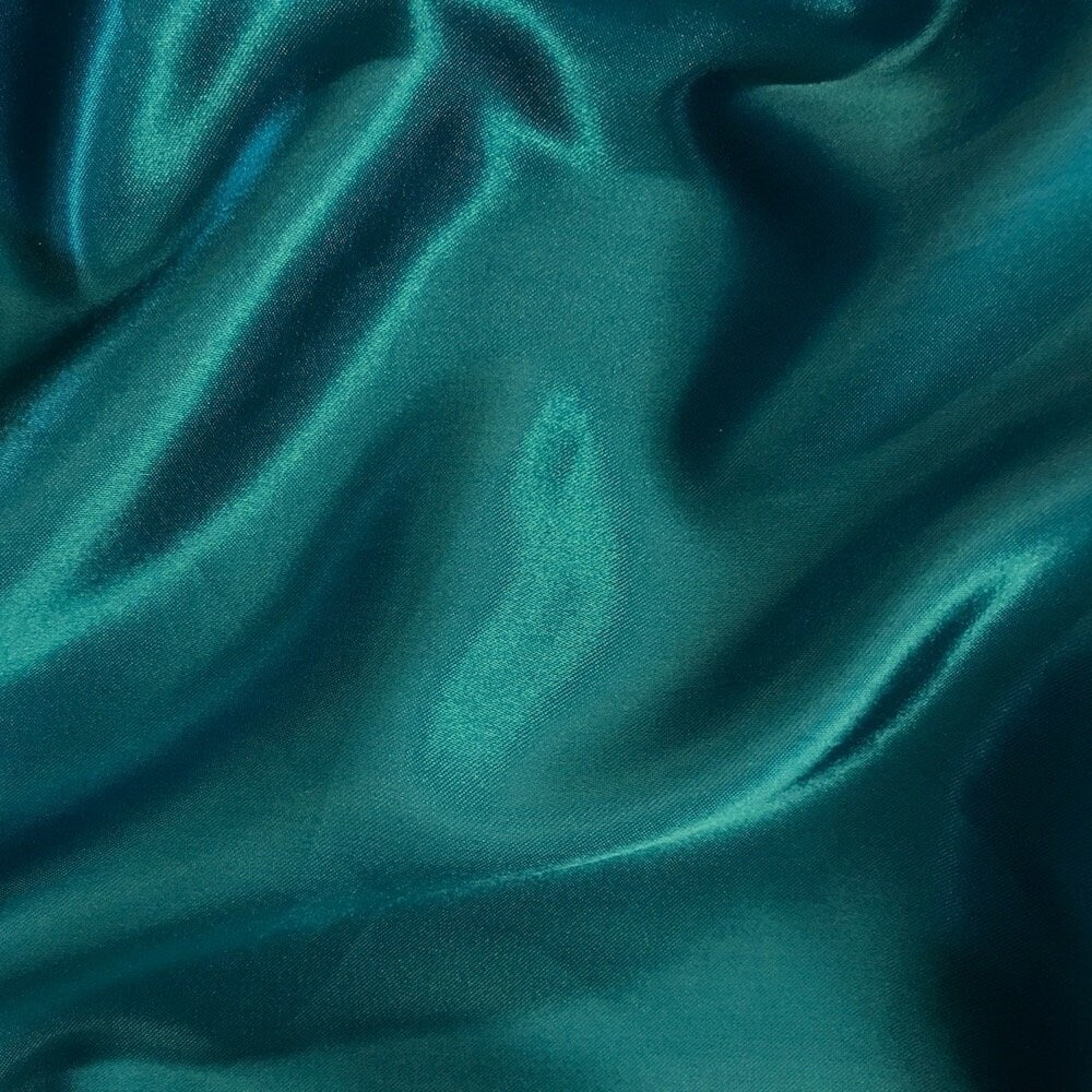 60" inches Wide - by The Yard - Charmeuse Bridal Satin Fabric for Wedding, Apparel, Crafts, Decor, Costumes (Teal, 1 Yard)