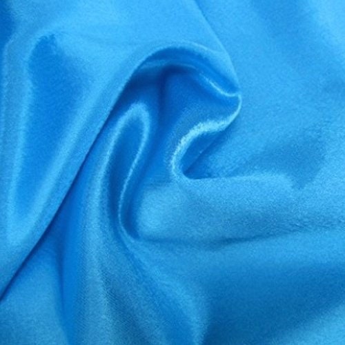 60" inches Wide - by The Yard - Charmeuse Bridal Satin Fabric for Wedding, Apparel, Crafts, Decor, Costumes (Turquoise, 1 Yard)