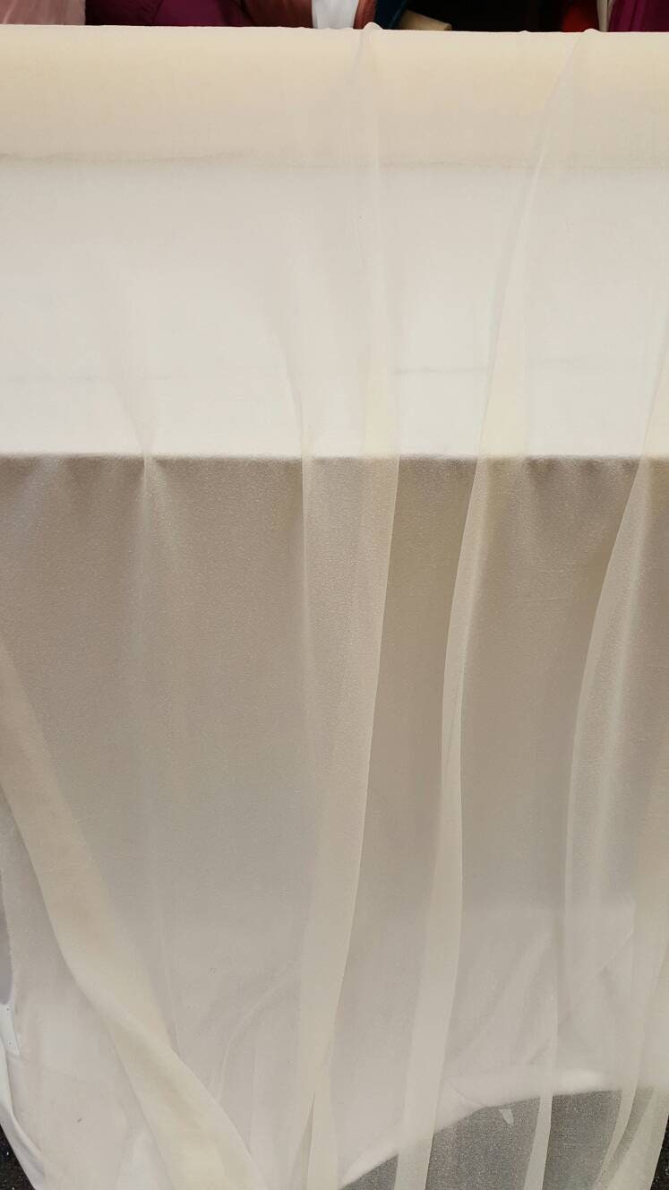 Ivory Stretch Lame Fabric Sold by the Yard Gown Bridal Decoration Draping Table Cloths Soft 4 Way Stretch off White Lame