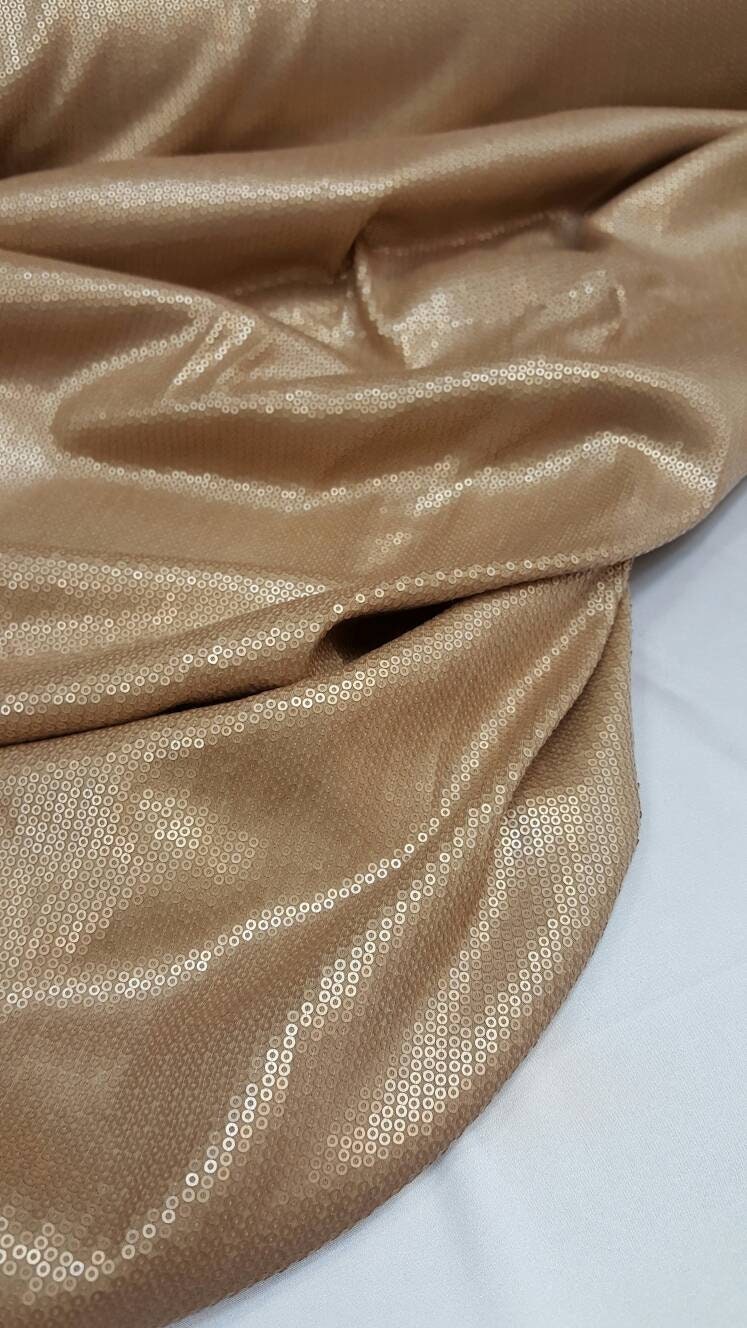 Champagne gold sequin stripes on 1 way stretch fabric sold by the yard dancer clothing decoration tablecloths party Prom dress draping
