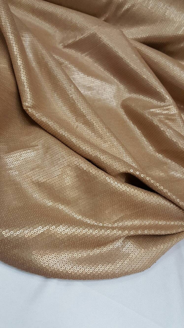 Champagne gold sequin stripes on 1 way stretch fabric sold by the yard dancer clothing decoration tablecloths party Prom dress draping