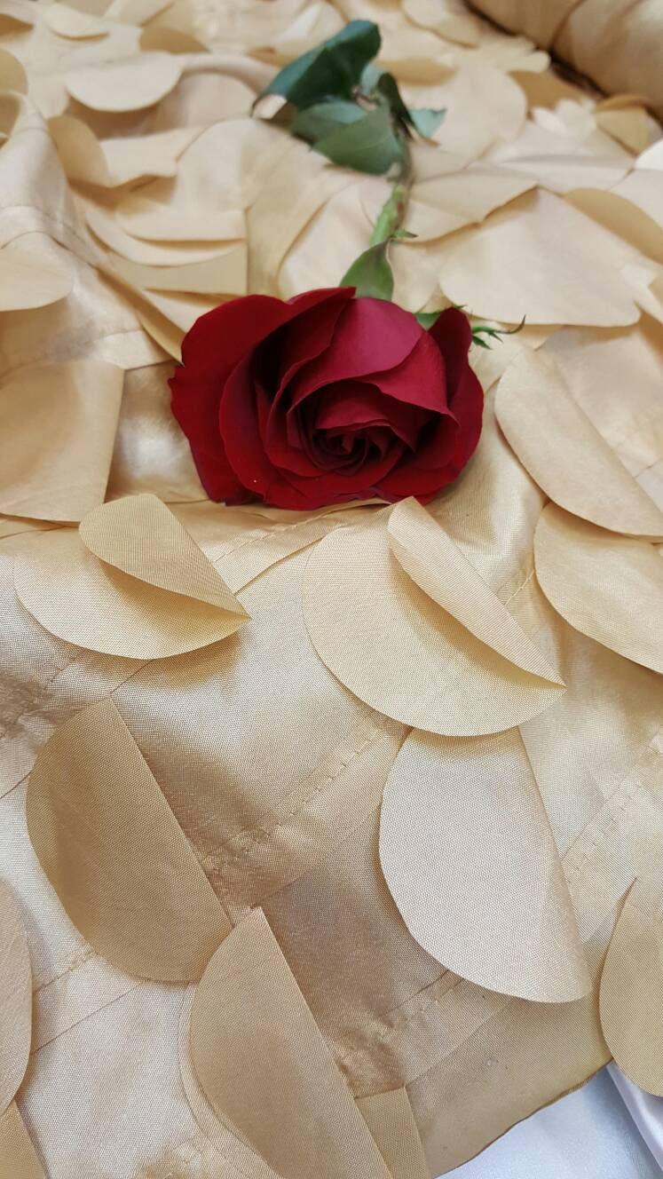 Gold Pétal Leaf Geometric Handing Taffeta Prom Fabric Sold by the Yard Gown Quinceañera Bridal Gorgeous Decoration Draping